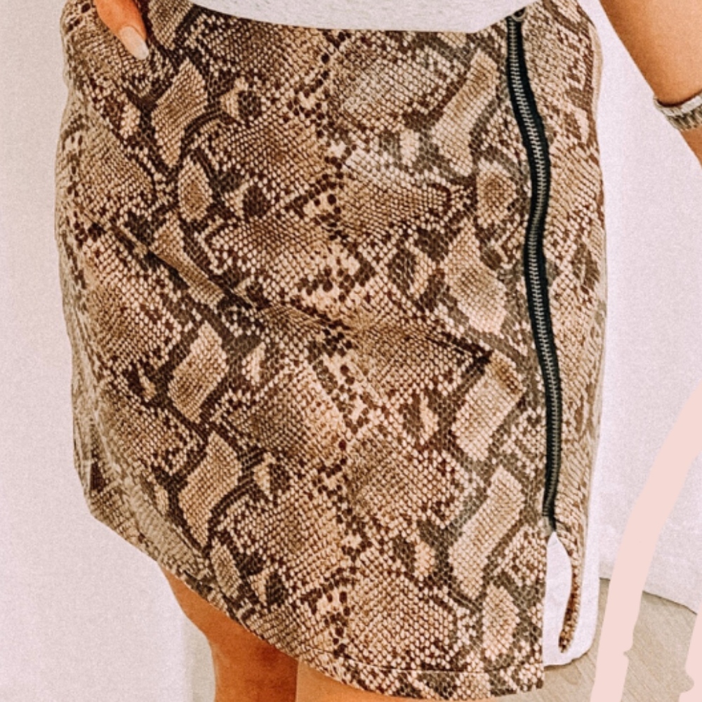 Slay All Day Snakeskin Skirt